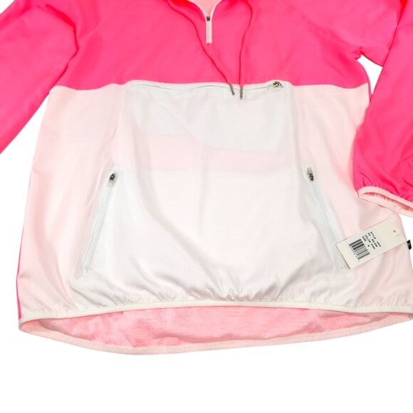PENNANT-Woman's Sportswear-Jacket-SIZE SMALL-Quarter Zip-Hoodie-Pink-White-NWT - Picture 6 of 14